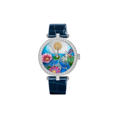 Van Cleef & Arpels Lady Arpels Jour Nuit Fee Ondine watch "18K White gold/Sapphire/Spessartite/Diamond/Tsavorite garnet/Mother-of-pearl"