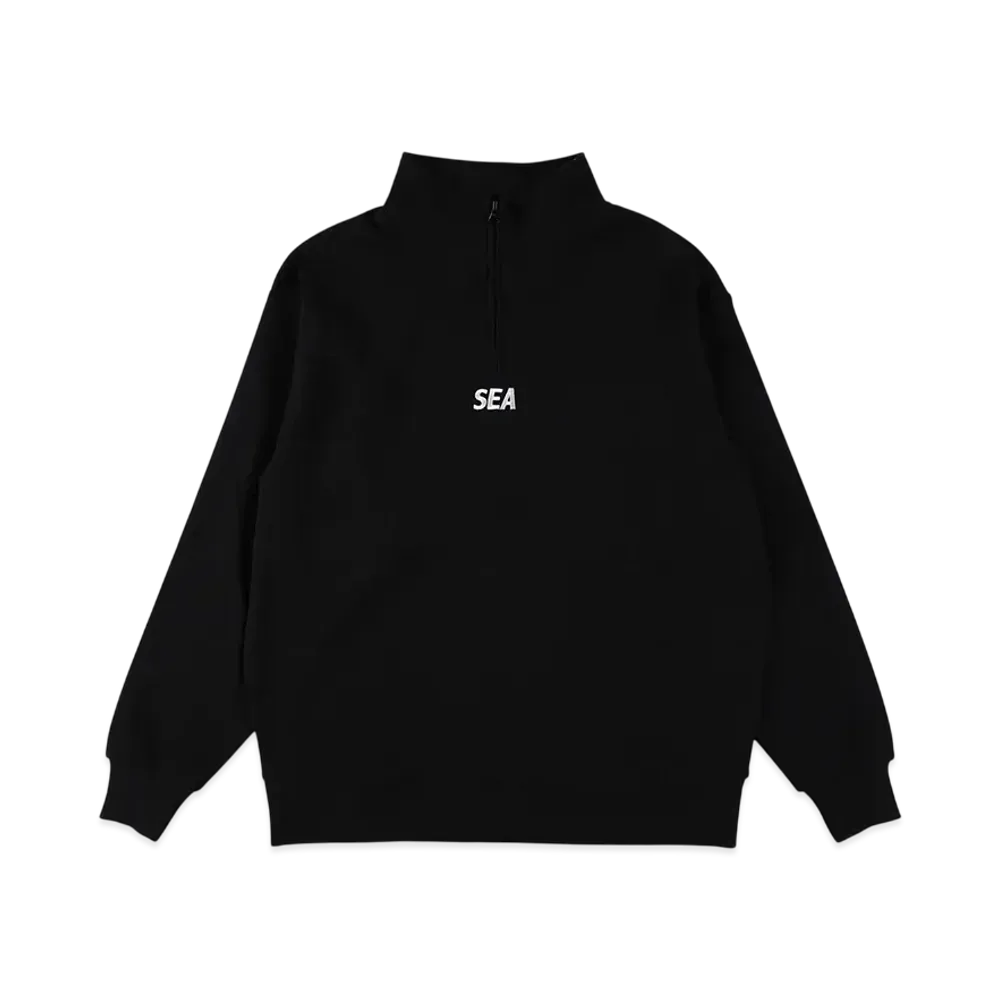 WIND AND SEA ES_W_Half Zip Waffle Shirt "Black"