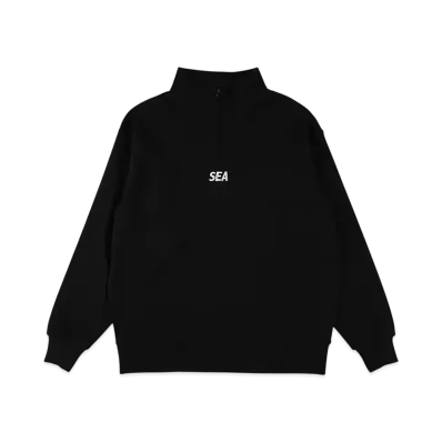 WIND AND SEA ES_W_Half Zip Waffle Shirt "Black"