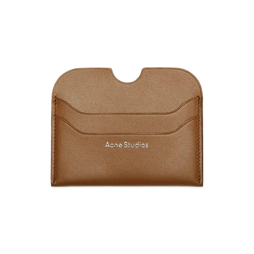 Acne Studios Leather Card Holder "Camel/Ecru"