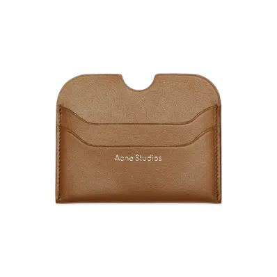 Acne Studios Leather Card Holder "Camel/Ecru"