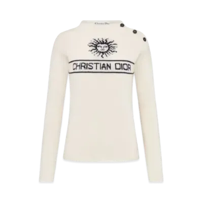 Dior Sweater Cashmere Knit with Signature "White/Blue "