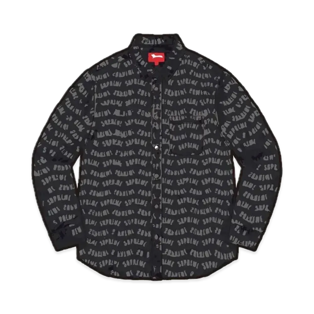 Supreme Arc Jacquard Denim Shirt "Black"
