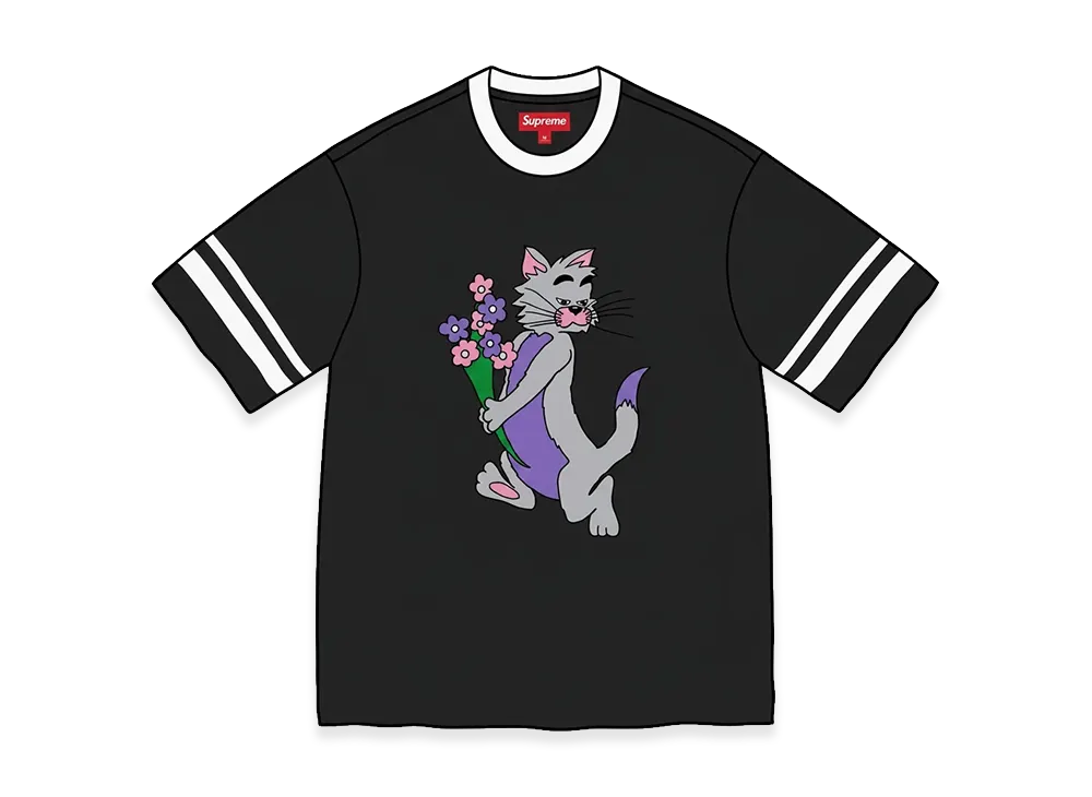 Supreme Glitter Cat S/S Top "Black"