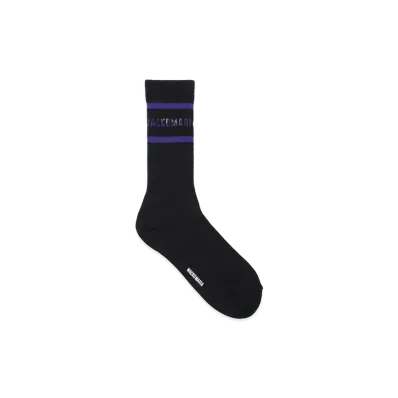 WACKO MARIA Logo Jacquard Socks "Black/Navy"