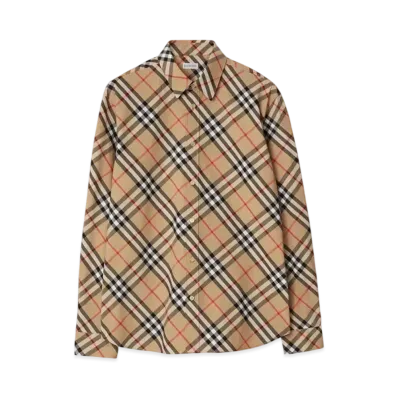 Burberry Check Cotton Shirt "Sand"