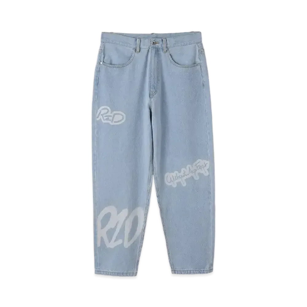 ReZARD × Masato Yamaguchi \ x Spray Logo Wide Denim Pants "LIGHT BLUE"