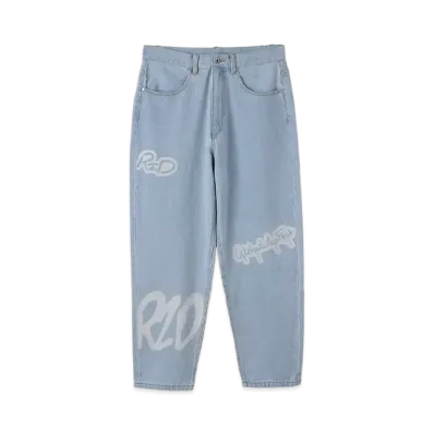ReZARD × Masato Yamaguchi \ x Spray Logo Wide Denim Pants "LIGHT BLUE"