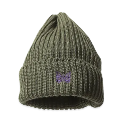 NEEDLES Watch Cap - Merino Wool "Khaki"