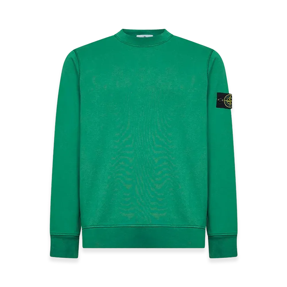 Stone Island Regular Fit Medium-Weight Cotton Crewneck Sweatshirt With Raglan Sleeves "Green"