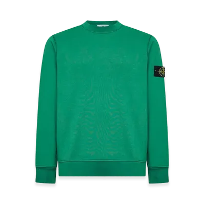 Stone Island Regular Fit Medium-Weight Cotton Crewneck Sweatshirt With Raglan Sleeves "Green"