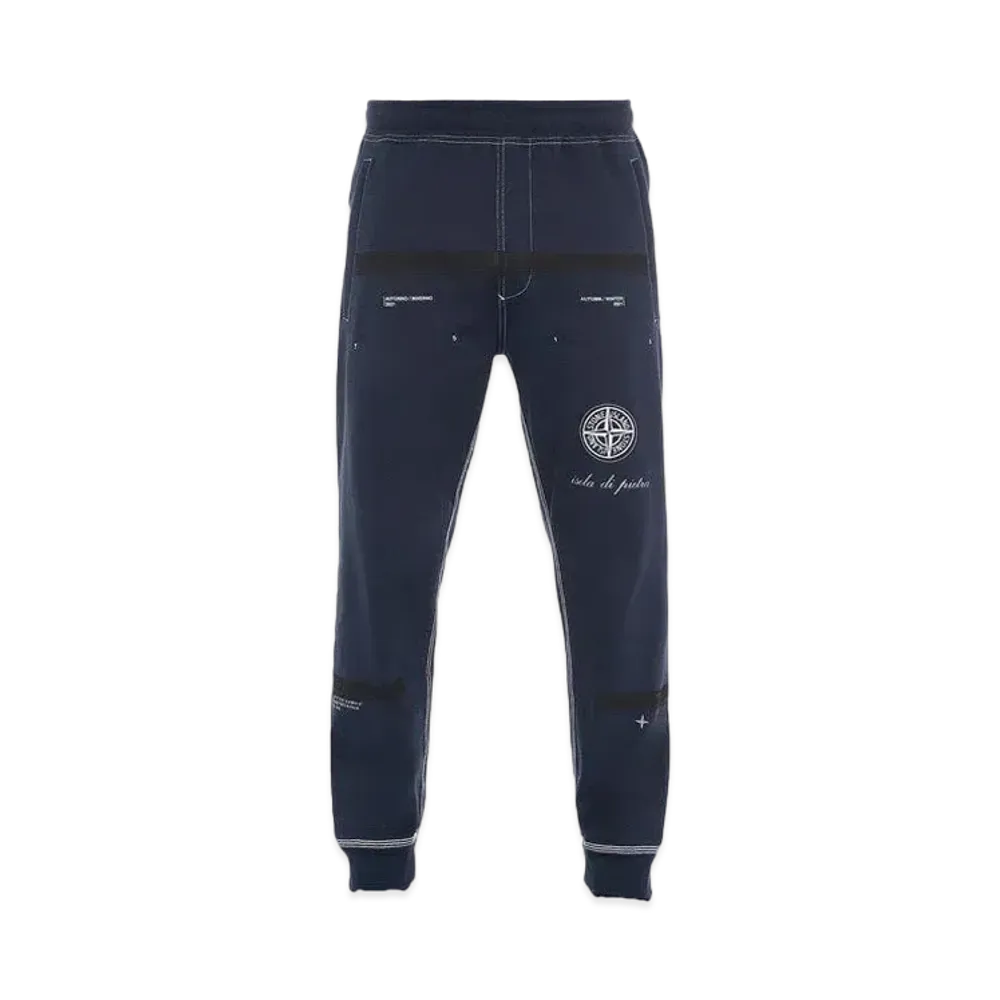 Stone Island 65595 GAUZED COTTON JERSEY_'ULTRA INSTITUTIONAL FOUR-FIVE' PRINT_REGULAR FIT "Blue"