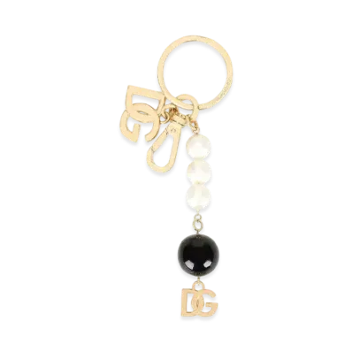 Dolce&Gabbana Key Holder Metal Pearl & DG Logo "Multicolor"