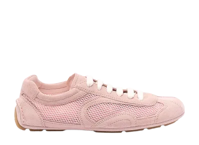 PRADA Women's Suede And Mesh Montecarlo Sneakers "Pink"