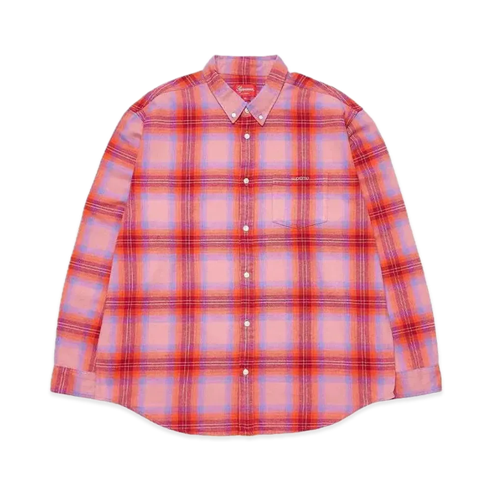 Supreme Brushed Plaid Flannel Shirt "Pink"