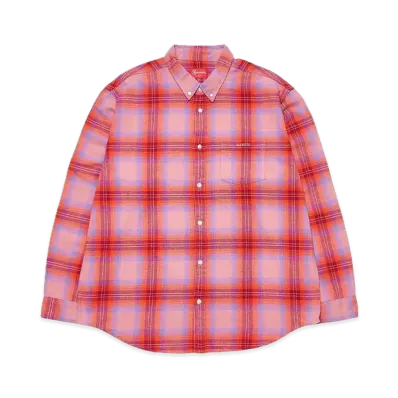 Supreme Brushed Plaid Flannel Shirt "Pink"