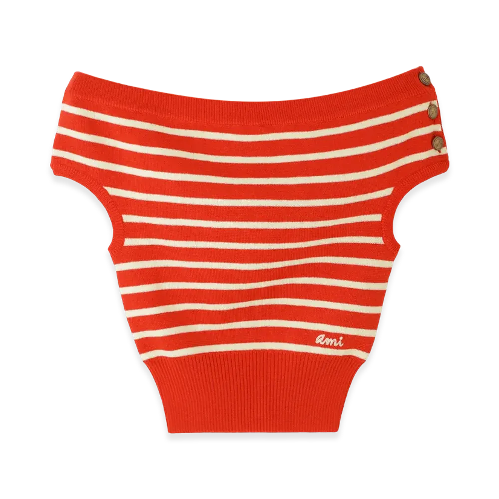 AMI PARIS Top Mariniere "Red/White"