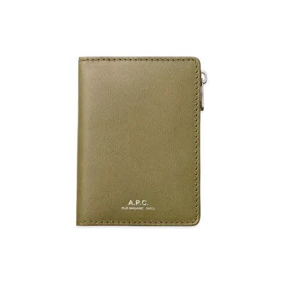 A.P.C. Stefan Zip Card Holder "Clay Green"