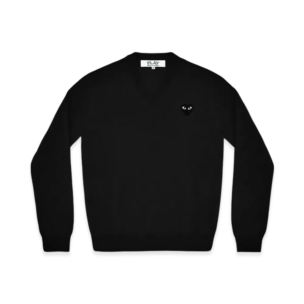 PLAY COMME des GARCONS Unisex V-Neck Sweater "Black"
