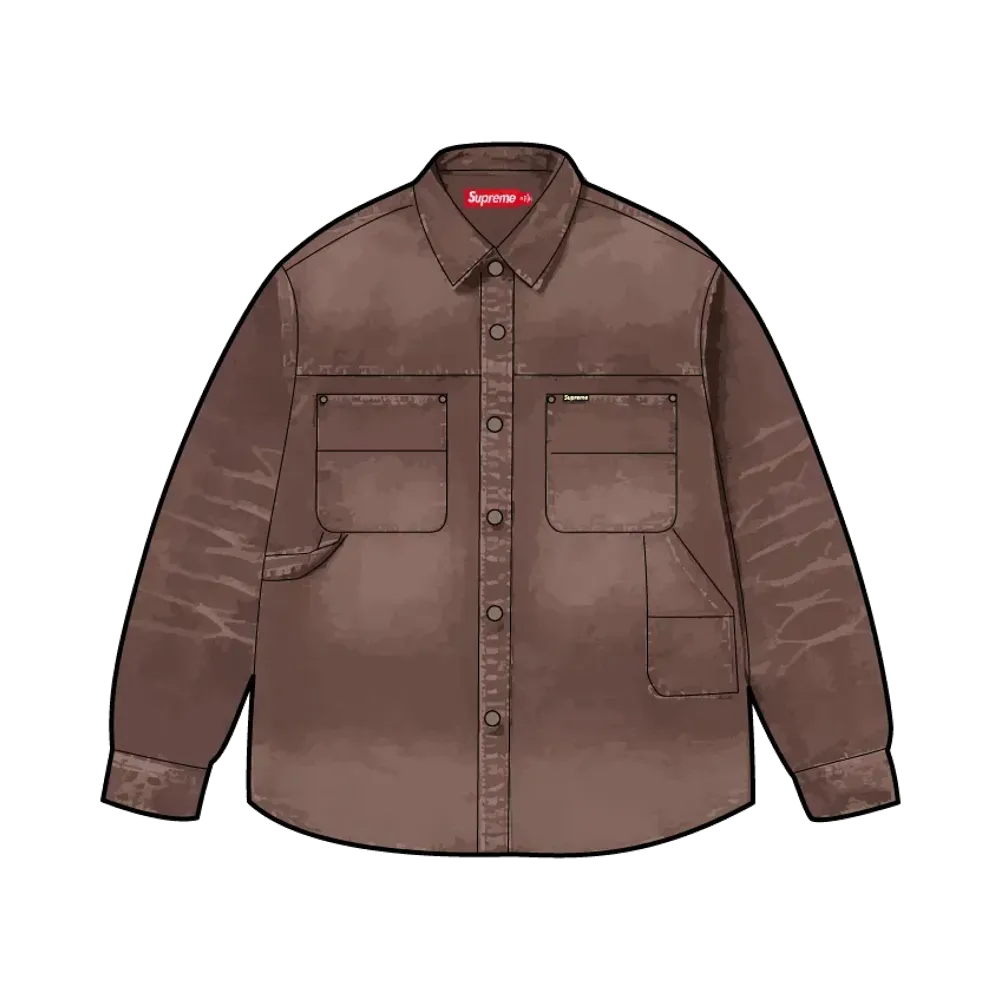 Supreme Worn Snap Painter Shirt "Brown"