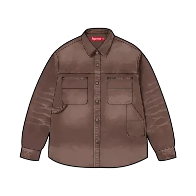Supreme Worn Snap Painter Shirt "Brown"