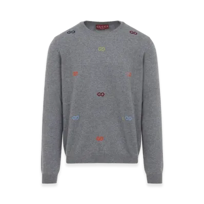 GUCCI GG Intarsia Sweater "Gray"