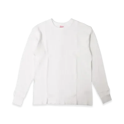 Healthknit Thermal King Crew Neck Long Sleeve T-Shirt "Off White"