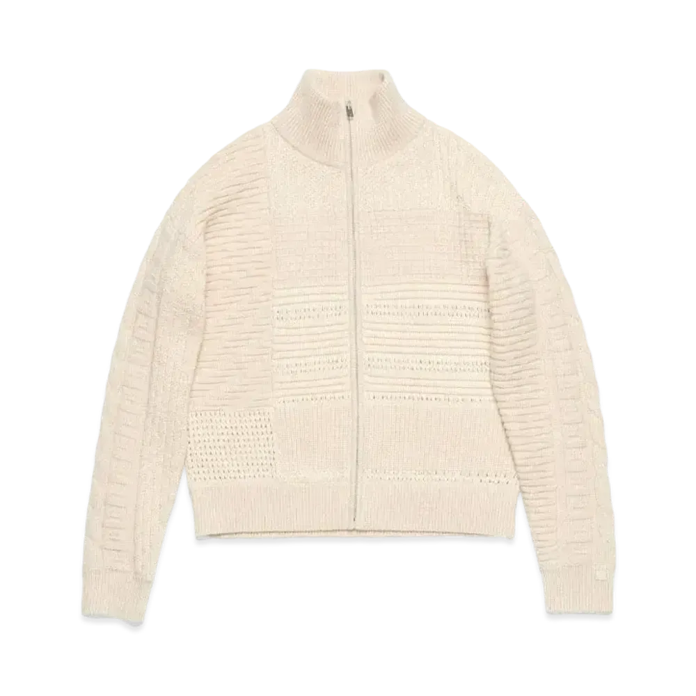 Acne Studios Patchwork Knit Cardigan "Oatmeal Melange"