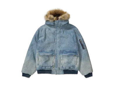 Supreme Reversible Faux Fur Hooded Work Jacket "Denim"
