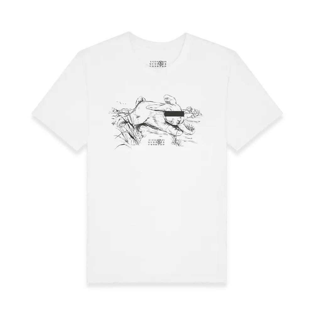 MM6 Maison Margiela Men's White Rabbit Print T-Shirt "White"