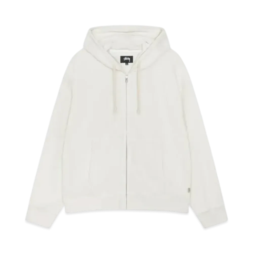 Stussy Double Layer Waffle Zip Hoodie "Off White"