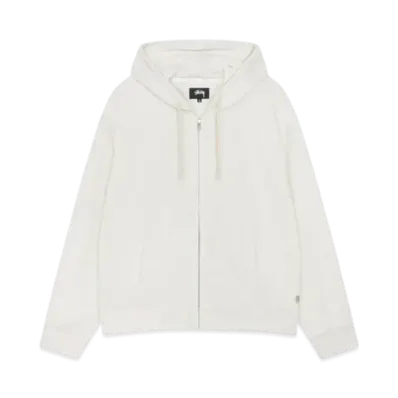 Stussy Double Layer Waffle Zip Hoodie "Off White"
