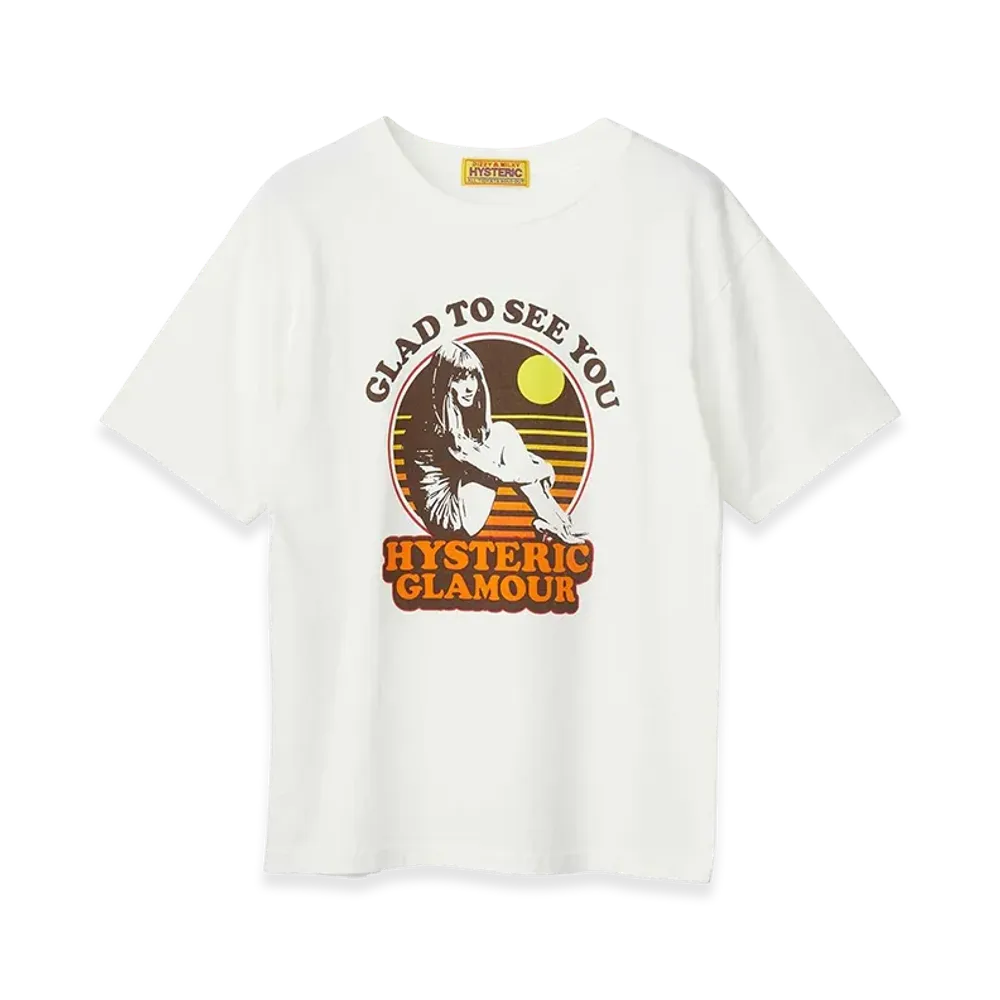 HYSTERIC GLAMOUR Women's Glad To See You T-Shirt "White"