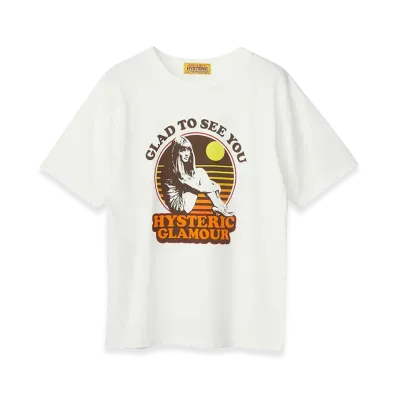 HYSTERIC GLAMOUR Women's Glad To See You T-Shirt "White"
