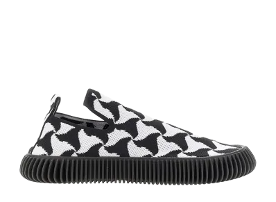 Bottega Veneta Ripple Knit Slip-On Sneakers "Black/Optic White"