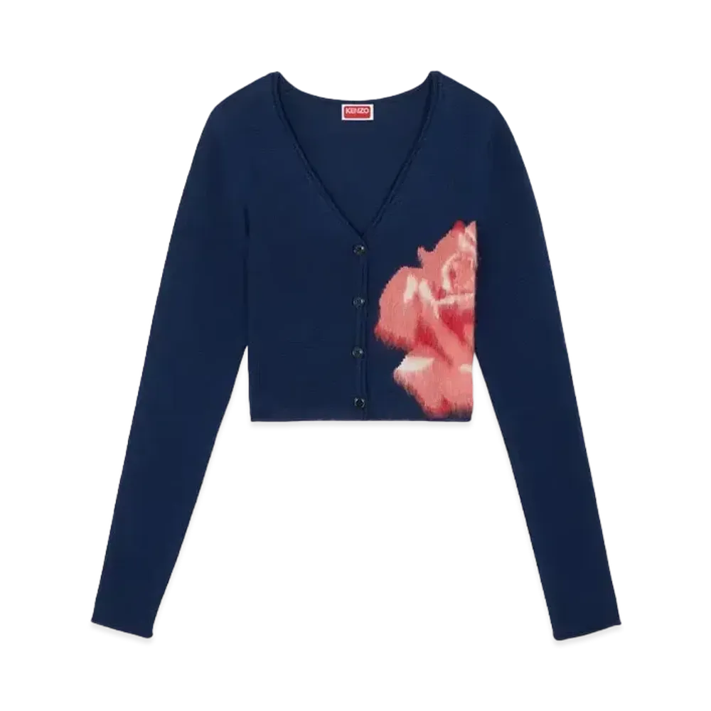 KENZO 'ROSE' Cardigan "Midnight Blue"