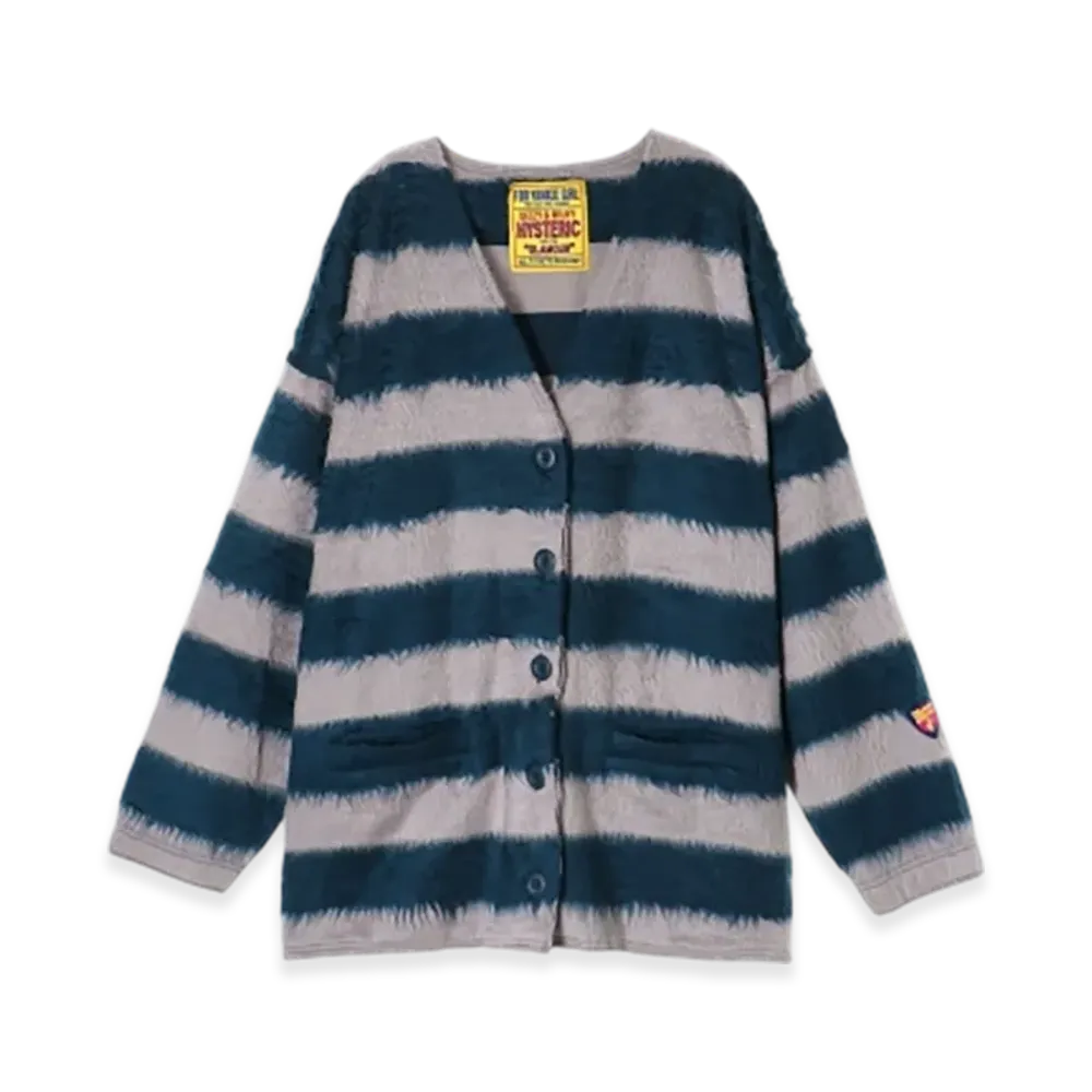 HYSTERIC GLAMOUR Afro Girl Patch Cardigan "Blue"