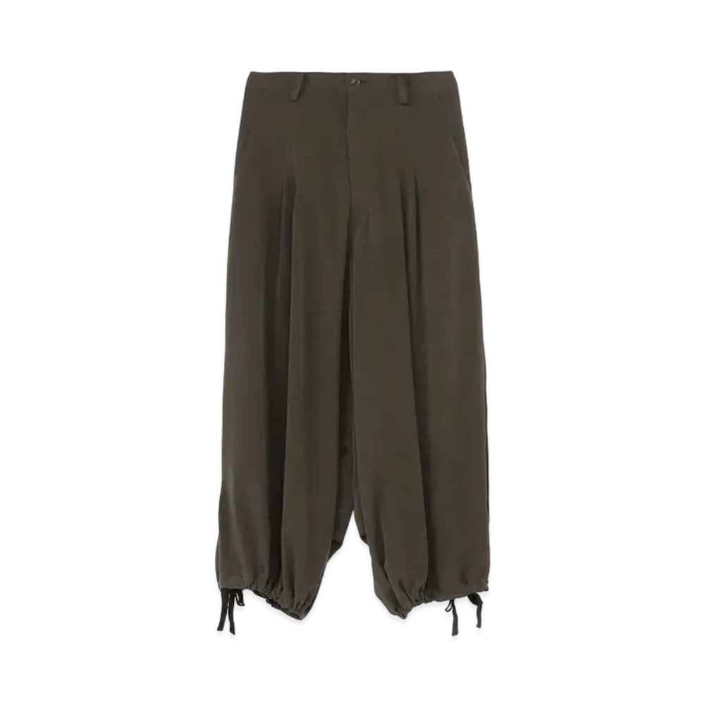 Yohji Yamamoto Y's TA/PE DE CHINE BACK TUCK PANTS "Khaki"