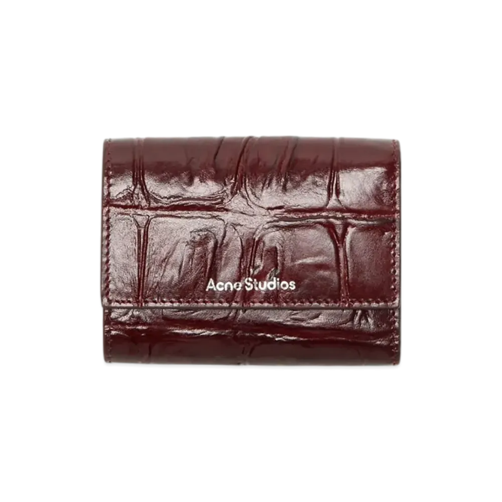 Acne Studios Trifold Leather Wallet "Burgundy"