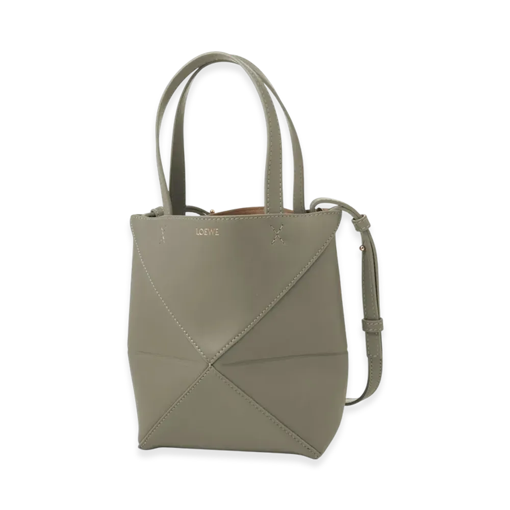 LOEWE Puzzle Tote Mini "Eucalyptus Green"