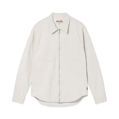 Stussy Wide Wale Cord Zip Shirt "Bone"