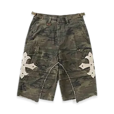 SUPPLIER Cross Leather Patch Baggy Shorts "Green"