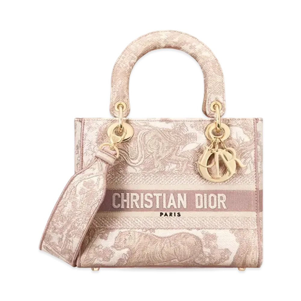 Dior Medium Lady D-Lite Bag Rose Des Vents Toile de Jouy Embroidery "Rose des Vents"