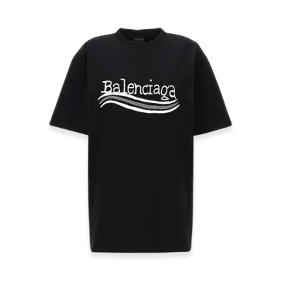 BALENCIAGA Women's Political Hand Drawn T-Shirt "Black"