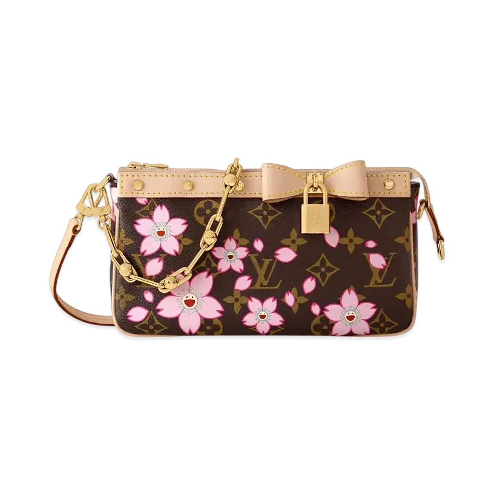 Louis Vuitton x Takashi Murakami Pochette Accessoires Monogram Canvas "Sakura Brown"