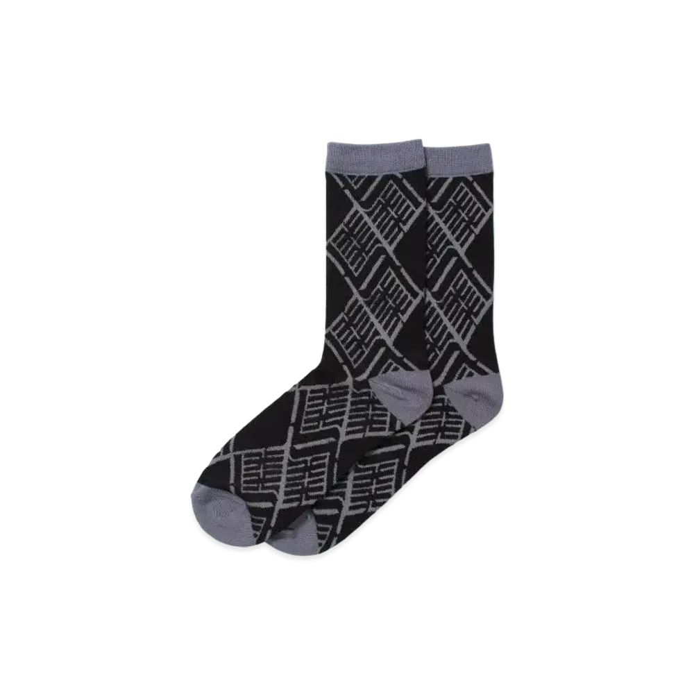 APHRODITEGANG Gakkin x Budspool Kamon Jacquard Socks "Black Grey"