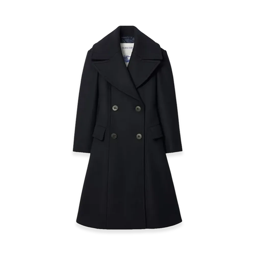 Burberry Women's Wool Tailored Coat "Navy"