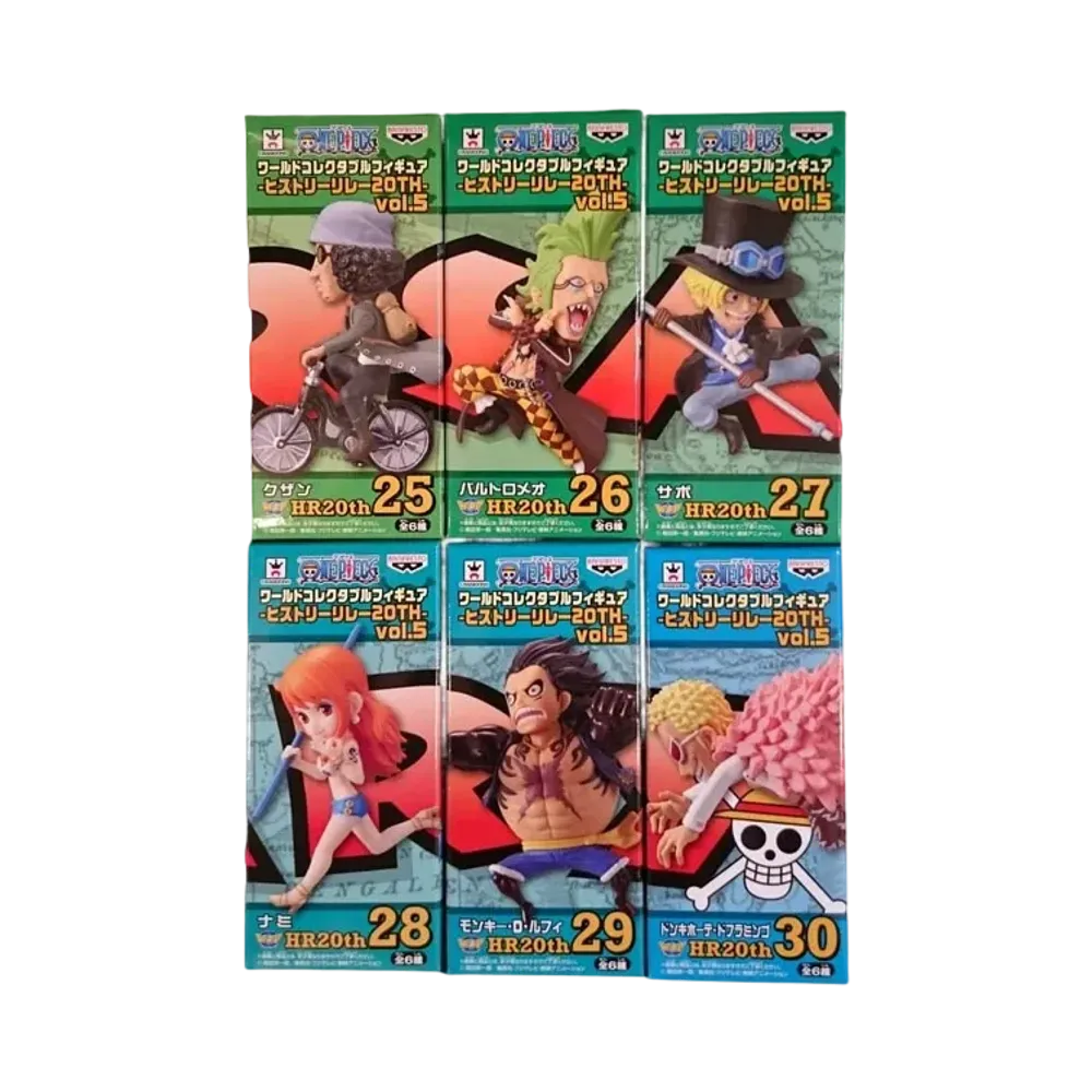 Banpresto One Piece World Collectable Figure -History Relay 20TH- Vol.5 Complete 6 Piece Set