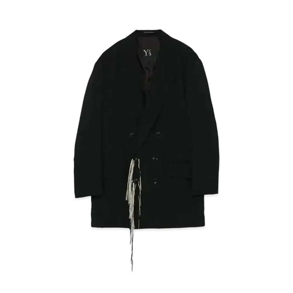 Yohji Yamamoto Y's WOOL GABARDINE PEAK LAPEL JACKET "Black"