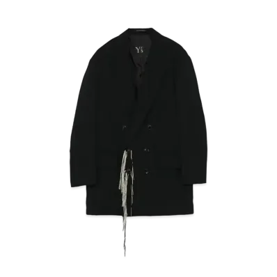 Yohji Yamamoto Y's WOOL GABARDINE PEAK LAPEL JACKET "Black"